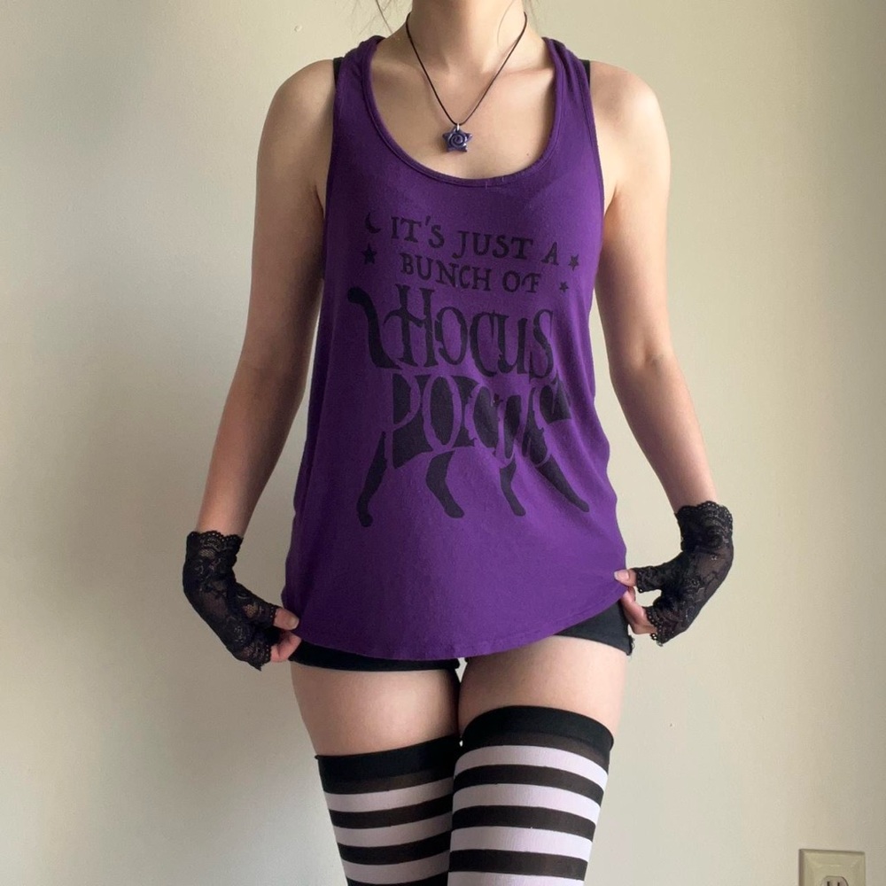 Disney Hocus Pocus Witch Black Cat Tank Top Women Small